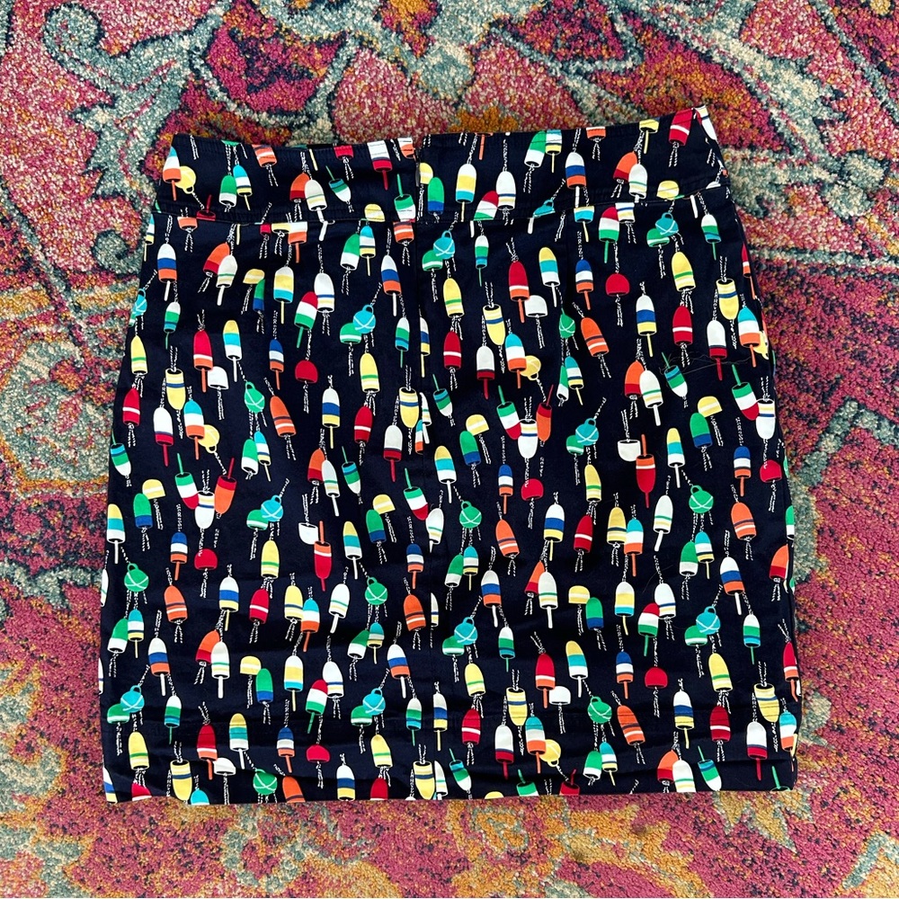 Talbots | Women’s Navy/Multicolor Buoy Pattern Zip Bank Mini Pencil Skirt Size 8 - Picture 5 of 14